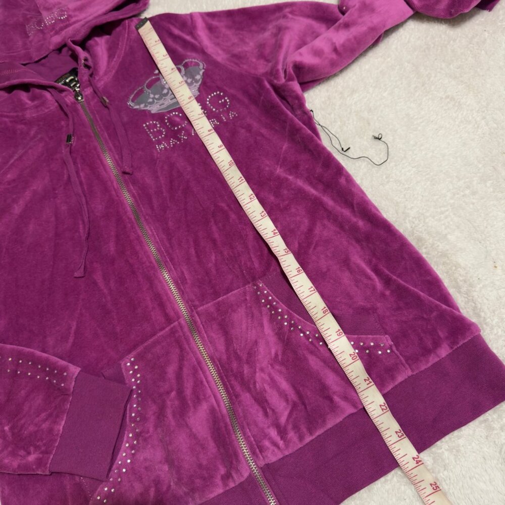 BCBG Max Azria Maternity Velour Tracksuit Set With Hoodie & Pants  Small purple - Picture 9 of 16